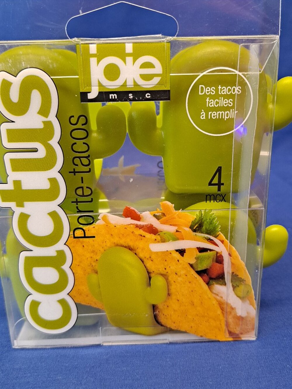 Joie Set 4 Plastic CACTUS TACO Shell HOLDERS Carry Stand Tray Rack Holder Green